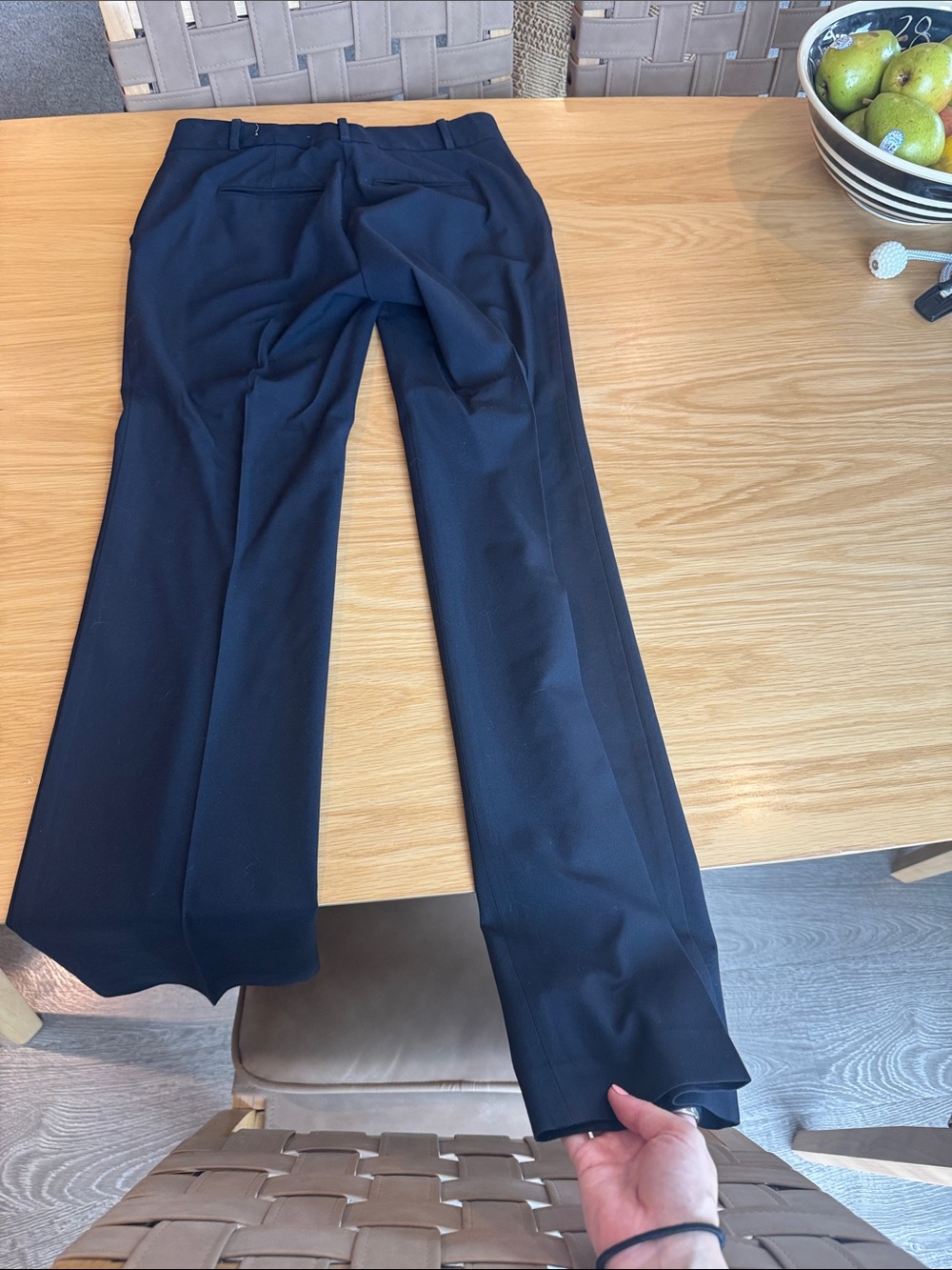 Ann Taylor Navy Flare Dress Pants - Picture 2 of 3